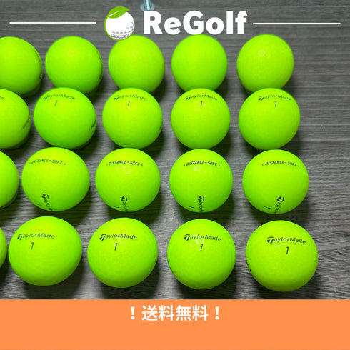 【中古】 ロストボール テーラーメイド DISTANCE ディスタンス ソフト マット グリーン 2019年モデル 20球 Bランク ゴルフボール リゴルフ