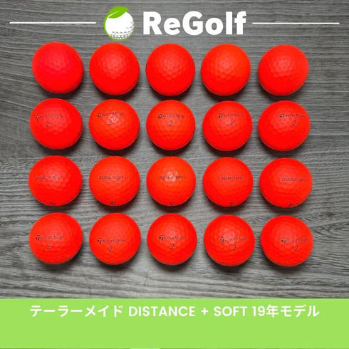 【中古】 ロストボール テーラーメイド DISTANCE ディスタンス ソフト マット レッド 2019年モデル 20球 Aランク ゴルフボール リゴルフ