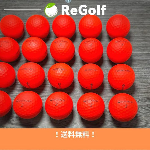 【中古】 ロストボール テーラーメイド DISTANCE ディスタンス ソフト マット レッド 2019年モデル 20球 Aランク ゴルフボール リゴルフ