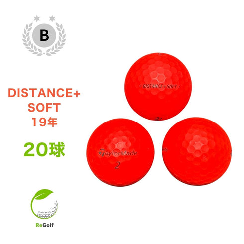 【中古】 ロストボール テーラーメイド DISTANCE ディスタンス ソフト マット レッド 2019年モデル20球 Bランク ゴルフボール リゴルフ
