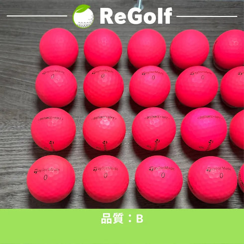 【中古】 ロストボール テーラーメイド DISTANCE ディスタンス ソフト マット ピンク 2019年モデル 20球 Bランク ゴルフボール リゴルフ