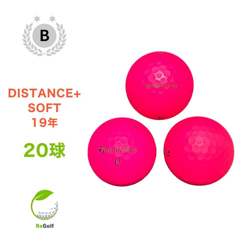 【中古】 ロストボール テーラーメイド DISTANCE ディスタンス ソフト マット ピンク 2019年モデル 20球 Bランク ゴルフボール リゴルフ