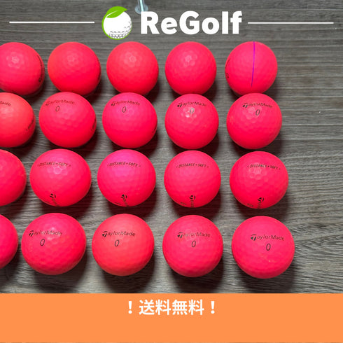【中古】 ロストボール テーラーメイド DISTANCE ディスタンス ソフト ピンク 2019年モデル 20球 Cランク ゴルフボール リゴルフ