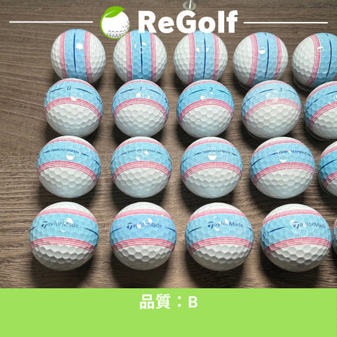【中古】 ロストボール テーラーメイド ツアーレスポンス ストライプ ブルー ピンク 2022年モデル 20球 Bランク ゴルフボール リゴルフ