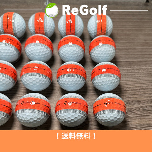 【中古】 ロストボール テーラーメイド ツアーレスポンス ストライプ オレンジ 2022年モデル 20球 Aランク ゴルフボール リゴルフ