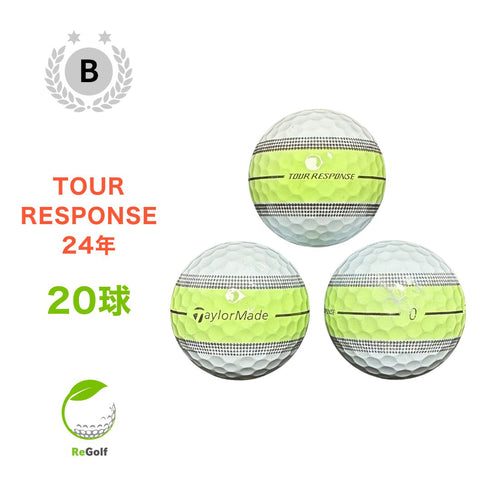 【中古】 ロストボール テーラーメイド ツアーレスポンス ストライプ グリーン 2024年モデル 20球 Bランク ゴルフボール リゴルフ