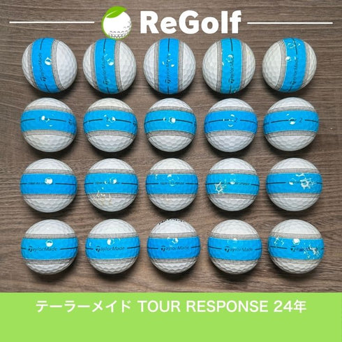 【中古】 ロストボール テーラーメイド ツアーレスポンス ストライプ ブルー 2024年モデル 20球 Cランク ゴルフボール リゴルフ