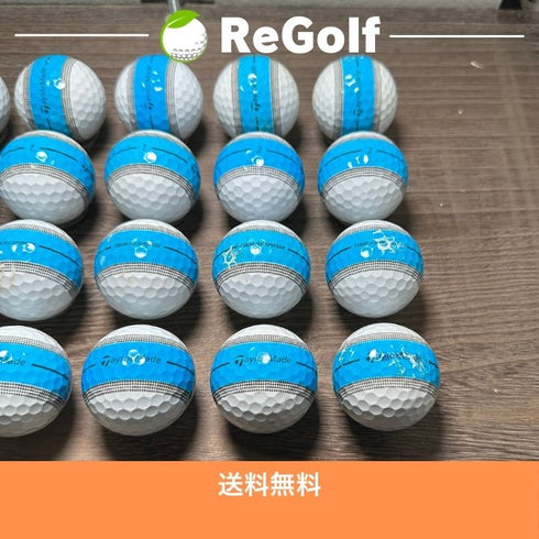【中古】 ロストボール テーラーメイド ツアーレスポンス ストライプ ブルー 2024年モデル 20球 Cランク ゴルフボール リゴルフ