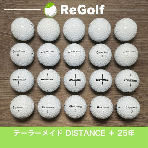 ロストボール テーラーメイド DISTANCE + ディスタンス プラス ホワイト 2025年モデル 20球 Aランク ゴルフボール