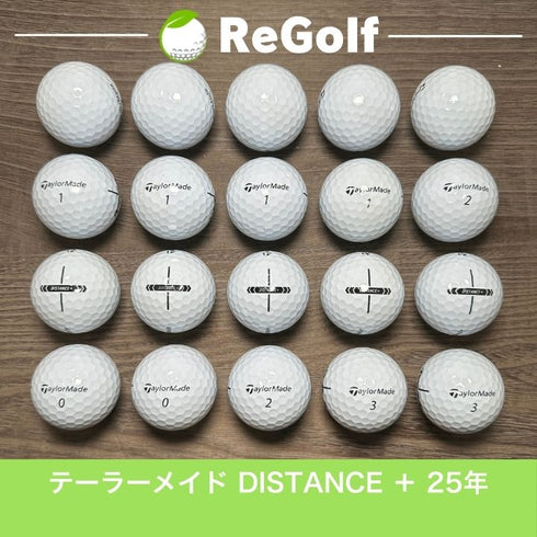 【中古】 ロストボール テーラーメイド DISTANCE + ディスタンス プラス ホワイト 2025年モデル 20球 Bランク ゴルフボール リゴルフ