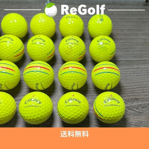 【中古】 ロストボール キャロウェイ クロムソフト イエロー 2024年 20球 Cランク ゴルフボール リゴルフ