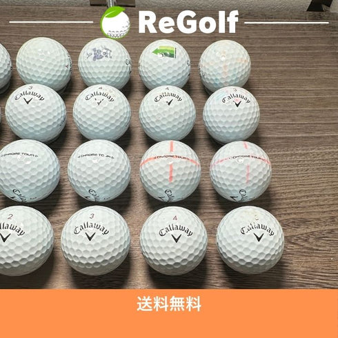 【中古】 ロストボール キャロウェイ クロムツアー ホワイト 2024年モデル 20球 Cランク ゴルフボール リゴルフ