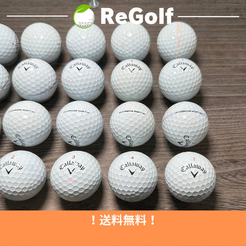 【中古】 ロストボール キャロウェイ クロムソフト ホワイト 2022年モデル 20球 Cランク ゴルフボール リゴルフ