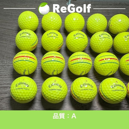 【中古】 ロストボール キャロウェイ クロムツアー トリプルトラック イエロー 2024年モデル 20球 Aランク ゴルフボール リゴルフ