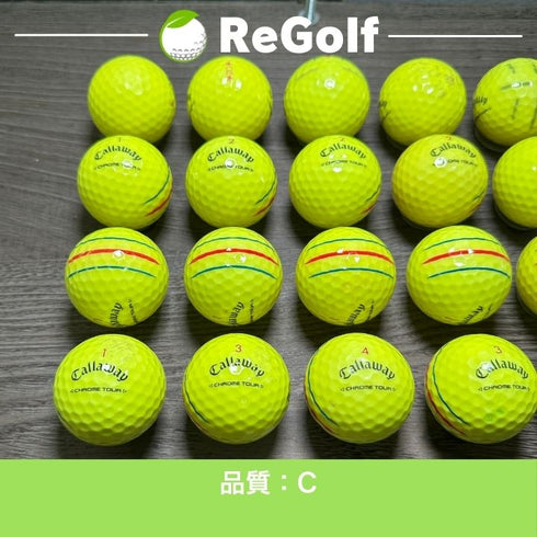 【中古】 ロストボール キャロウェイ クロムツアー トリプルトラック 2024年 イエロー 20球 Cランク ゴルフボール リゴルフ