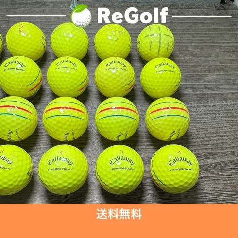 【中古】 ロストボール キャロウェイ クロムツアー トリプルトラック 2024年 イエロー 20球 Cランク ゴルフボール リゴルフ