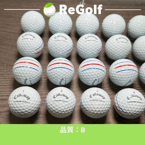 【中古】 ロストボール キャロウェイ クロムツアー X トリプルトラック ホワイト 2024年モデル 20球 Bランク ゴルフボール リゴルフ