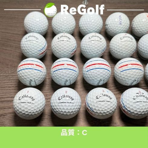 【中古】 ロストボール キャロウェイ クロムツアー X トリプルトラック ホワイト 2024年モデル 20球 Cランク ゴルフボール リゴルフ