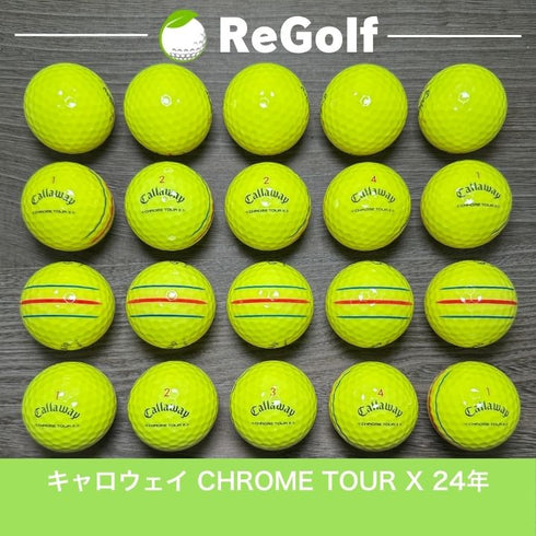 【中古】 ロストボール キャロウェイ クロムツアー X イエロー 2024年モデル 20球 Aランク ゴルフボール リゴルフ