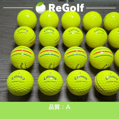 【中古】 ロストボール キャロウェイ クロムツアー X イエロー 2024年モデル 20球 Aランク ゴルフボール リゴルフ