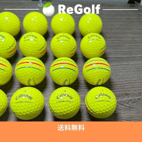 【中古】 ロストボール キャロウェイ クロムツアー X イエロー 2024年モデル 20球 Aランク ゴルフボール リゴルフ