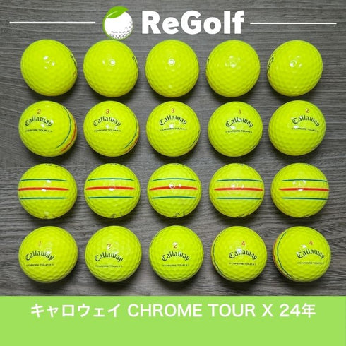 【中古】 ロストボール キャロウェイ クロムツアー X トリプルトラック イエロー 2024年モデル 20球 Bランク ゴルフボール リゴルフ