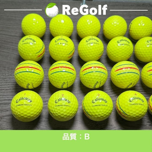 【中古】 ロストボール キャロウェイ クロムツアー X トリプルトラック イエロー 2024年モデル 20球 Bランク ゴルフボール リゴルフ