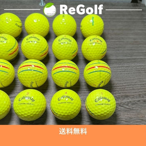【中古】 ロストボール キャロウェイ クロムツアー トリプルトラック X イエロー 2024年モデル 20球 Cランク ゴルフボール リゴルフ
