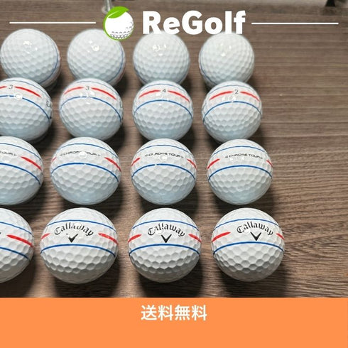 【中古】 ロストボール キャロウェイ クロムツアー 360° トリプルトラック 2024年モデル 白 20球 Aランク ゴルフボール リゴルフ