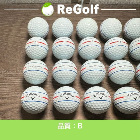 【中古】 ロストボール キャロウェイ クロムツアー 360° トリプルトラック 2024年モデル 白 20球 Bランク ゴルフボール リゴルフ