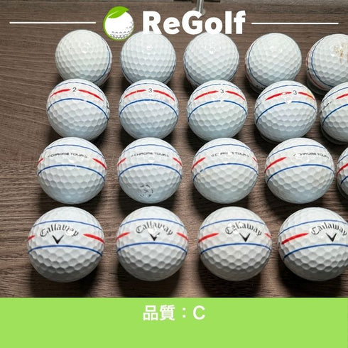 【中古】 ロストボール キャロウェイ クロムツアー 360° トリプルトラック 2024年モデル 白 20球 Cランク ゴルフボール リゴルフ