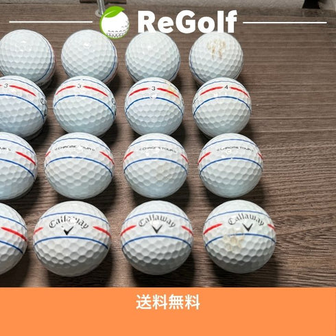 【中古】 ロストボール キャロウェイ クロムツアー 360° トリプルトラック 2024年モデル 白 20球 Cランク ゴルフボール リゴルフ