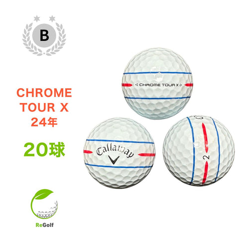 【中古】 ロストボール キャロウェイ クロムツアー X 360° トリプルトラック 2024年モデル 白 20球 Bランク ゴルフボール リゴルフ