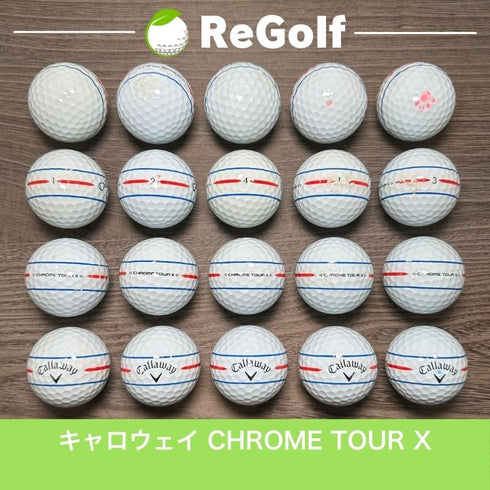 【中古】 ロストボール キャロウェイ クロムツアー X 360° トリプルトラック 2024年モデル 白 20球 Cランク ゴルフボール リゴルフ