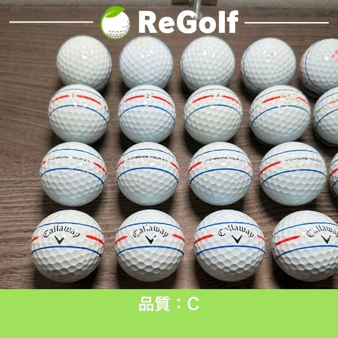 【中古】 ロストボール キャロウェイ クロムツアー X 360° トリプルトラック 2024年モデル 白 20球 Cランク ゴルフボール リゴルフ
