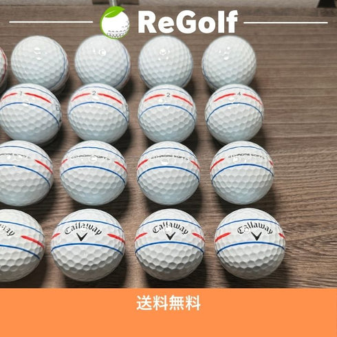 【中古】 ロストボール キャロウェイ クロムソフト 360° トリプルトラック 2024年モデル 白 20球 Aランク ゴルフボール リゴルフ
