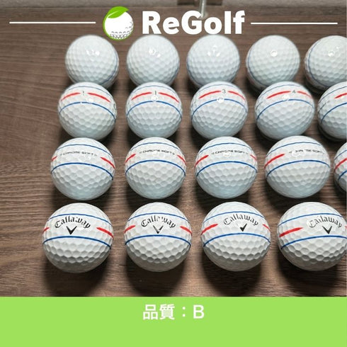 【中古】 ロストボール キャロウェイ クロムソフト 360° トリプルトラック 2024年モデル 白 20球 Bランク ゴルフボール リゴルフ