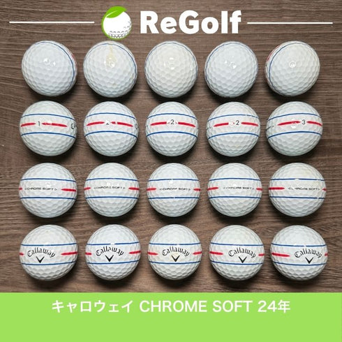 【中古】 ロストボール キャロウェイ クロムソフト 360° トリプルトラック 2024年モデル 白 20球 Cランク ゴルフボール リゴルフ