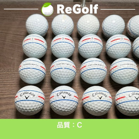 【中古】 ロストボール キャロウェイ クロムソフト 360° トリプルトラック 2024年モデル 白 20球 Cランク ゴルフボール リゴルフ