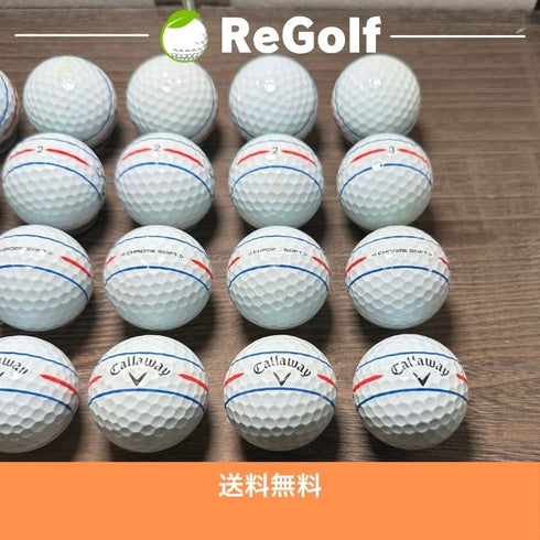 【中古】 ロストボール キャロウェイ クロムソフト 360° トリプルトラック 2024年モデル 白 20球 Cランク ゴルフボール リゴルフ