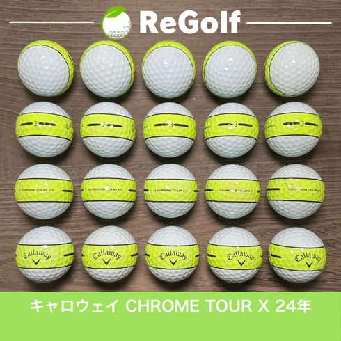 ロストボール キャロウェイ クロムツアー X 360° イエローストライプ 2024年モデル 20球 ACランク ゴルフボール