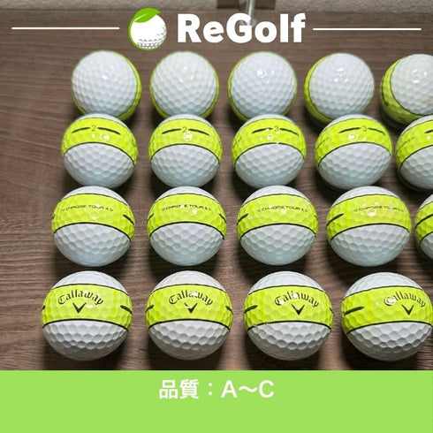 ロストボール キャロウェイ クロムツアー X 360° イエローストライプ 2024年モデル 20球 ACランク ゴルフボール