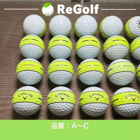 ロストボール キャロウェイ クロムソフト 360° イエローストライプ 2024年モデル 20球 ACランク ゴルフボール