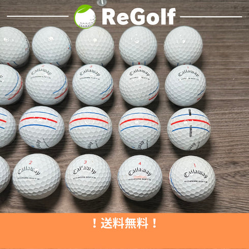 【中古】 ロストボール キャロウェイ クロムソフト トリプルトラック ホワイト 2022年モデル 20球 Cランク ゴルフボール リゴルフ