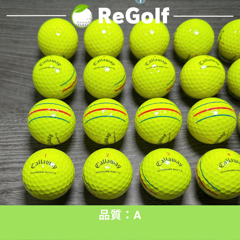 【中古】 ロストボール キャロウェイ クロムソフト トリプルトラック イエロー 2022年モデル 20球 Aランク ゴルフボール リゴルフ