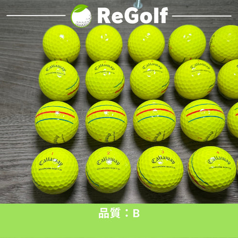 【中古】 ロストボール キャロウェイ クロムソフト トリプルトラック イエロー 2022年モデル 20球 Bランク ゴルフボール リゴルフ