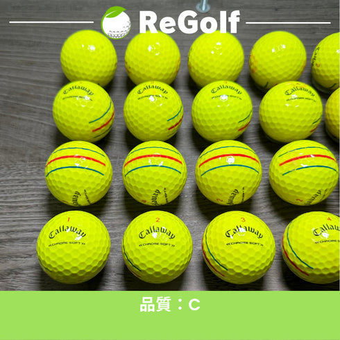 【中古】 ロストボール キャロウェイ クロムソフト トリプルトラック イエロー 2022年モデル 20球 Cランク ゴルフボール リゴルフ