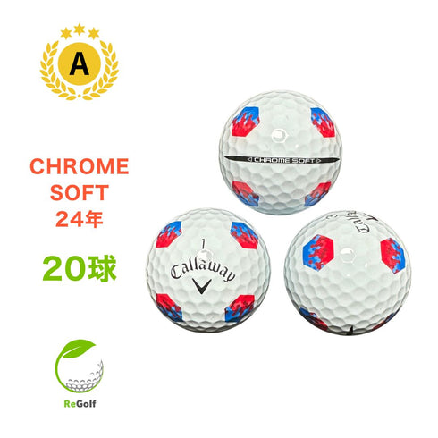【中古】 ロストボール キャロウェイ クロムソフト トゥルートラック ホワイト 2024年モデル 20球 Aランク ゴルフボール リゴルフ