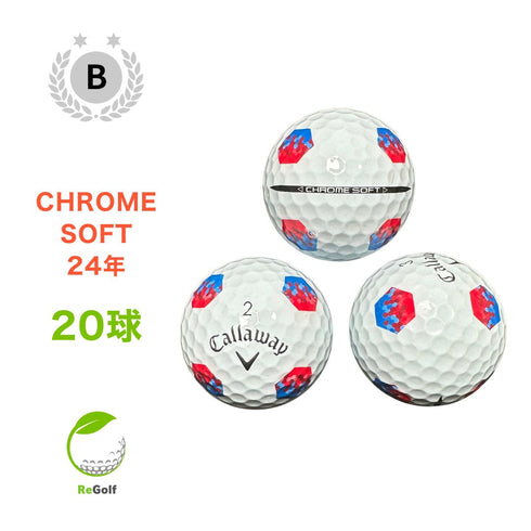 【中古】 ロストボール キャロウェイ クロムソフト トゥルートラック ホワイト 2024年モデル 20球 Bランク ゴルフボール リゴルフ