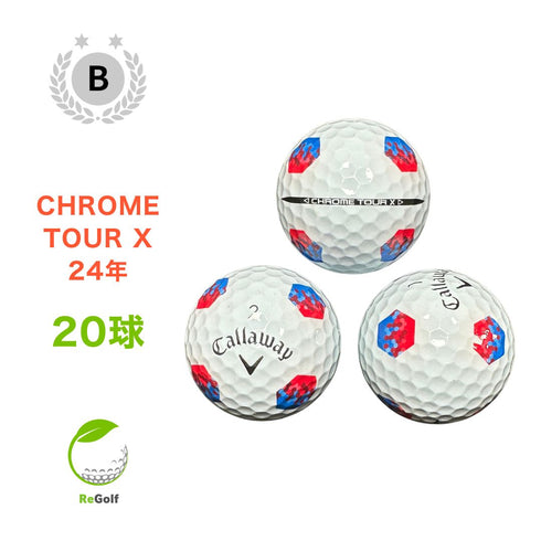 【中古】 ロストボール キャロウェイ クロムツアー X トゥルートラック ホワイト 2024年モデル 20球 Bランク ゴルフボール リゴルフ